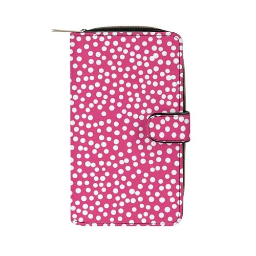 Whitepink Polka Dots Long Wallet for Women Men Purses Coin Pouch Credit Card Holder Organizer
