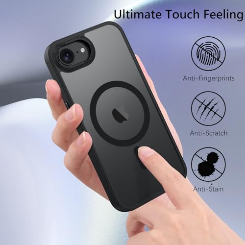 Coque iPhone 17e MagSafe antichoc fine coque arrière noire mate