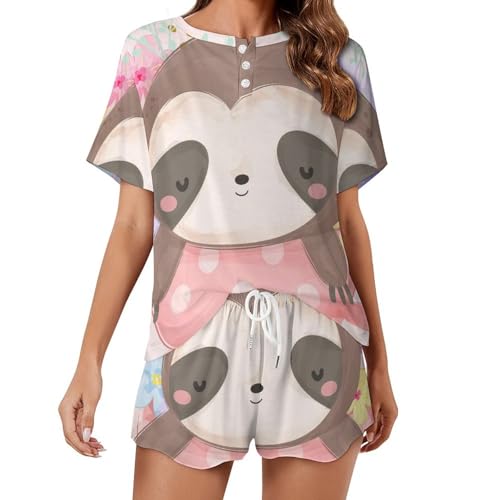 Ensemble de pyjama femme manches courtes sleepwear ete