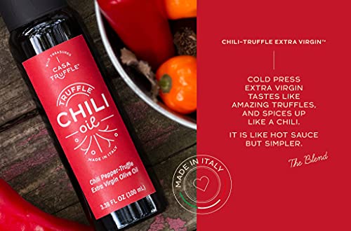 Chili-Truffle Extra Virgin™ Oil | The Heat Of Chili Peppers. The Richness Of Truffles. The Sharpness Of Olives | Handmade And Cold Pressed | Taste The Blend #TOP25
