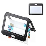 Uniclife 1 Pack ID Badge Holder with Double-Sided Windows Horizontal Hard Plastic Case Black Card Protector Pouch for Office School ID Credit Cards Proximity Key Cards Driver’s Licenses and Passes