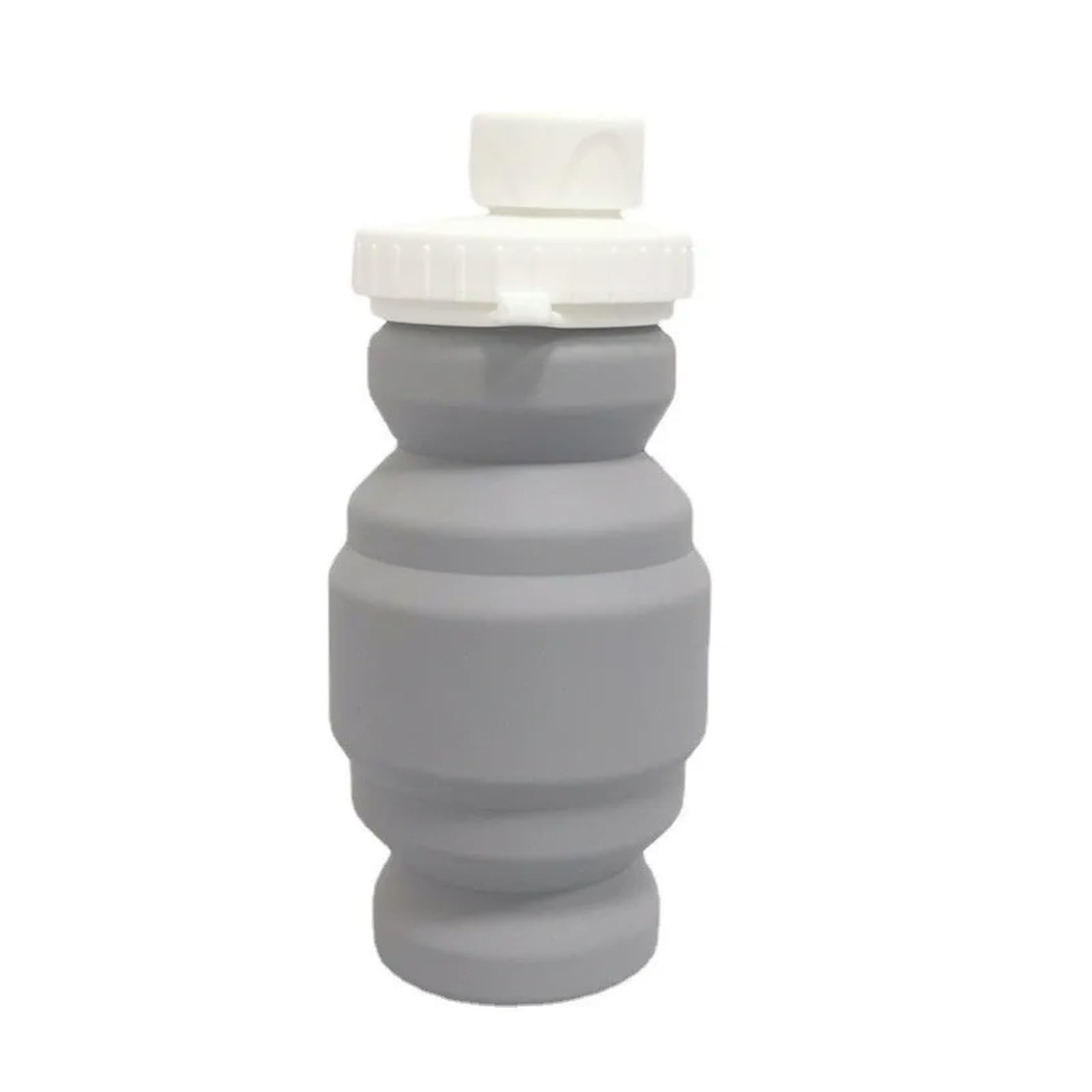 Faltbarer handlicher Becher aus Silikon, Mini-Trinkbecher, gerader, niedlicher Handbecher for den Außenbereich, teleskopischer Druckwasserbecher, tragbar(Grey)