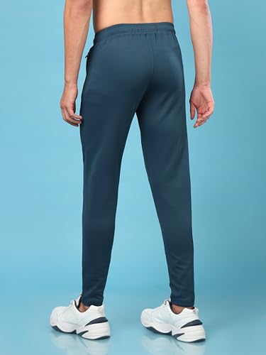 Image of TECHNOSPORT Men Mid Rise Solid Regular Fit Track Pant with Technodry, Antimicrobail for Gym, Workout, Sports and Regular Use
