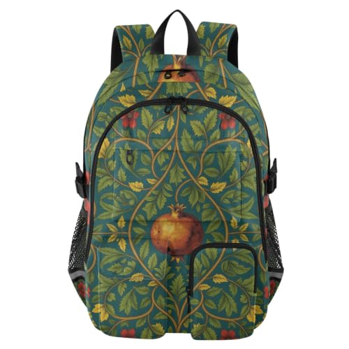 Mochilas para laptop con diseño de granada estilo William Morris escolar