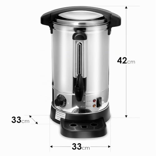 Foto von Jopassy Glühweinkocher, 8L Glühweinkocher mit Zapfhahn Thermostat,1500W Glühweintopf Edelstahl mit Wasserstandsanzeige,Glühweinkessel Einstellbare Temperatur von 30-110°C,Heißgetränkespender