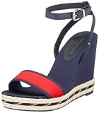  Tommy Hilfiger Damen Sporty Textile HIGH Wedge Peeptoe Sandalen, Blau (Sport Navy Db9), 41 EU