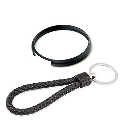 Thor-Ind Aluminum Remote Control Key Ring With Keychain Protective Ring Replacement Key Fob Ring Rim Trim Cover Car Key Decoration Accessories For Bmw Mini Cooper Jcw R55 R56 R57 R58 R59 R60 (Black) #TOP2