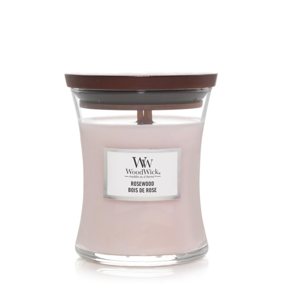 Woodwick Candle, Wood, Light Pink, M