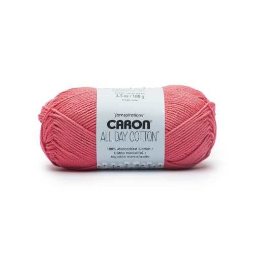 Image of Caron All Day Cotton Yarn for Crocheting, Cherry, 3-Pack