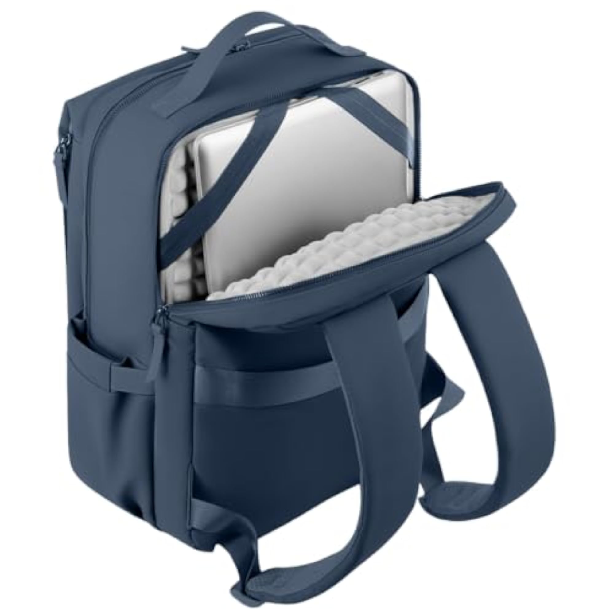 LEXORA Premium PU Leather Laptop Backpack for Up to 17-Inch