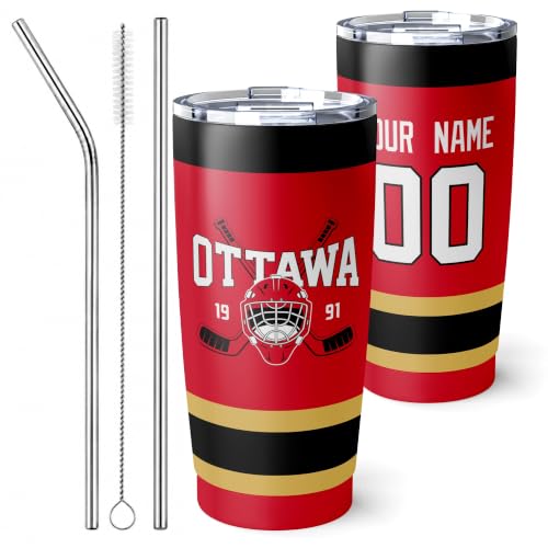 Image of ANTKING Ottawa Tumbler 20oz Custom Name Number Travel Mug Gifts | Stainless Steel Insulated Coffee Cup for Men Women
