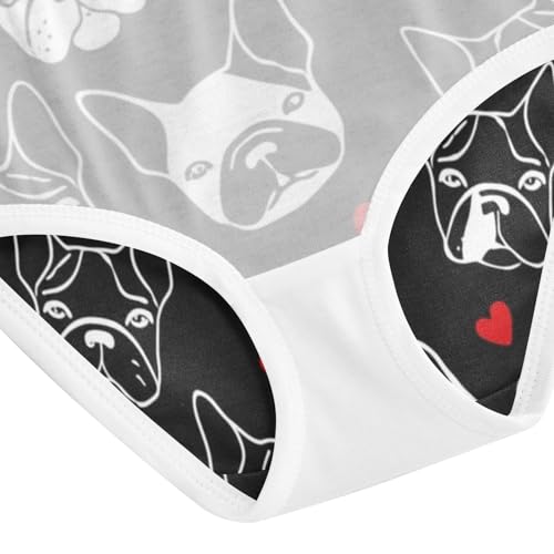 Cotton Toddler Underwear Custom Frenchie Faces Black Panties for Girl Personalized Briefs Girls Undies 2t 5