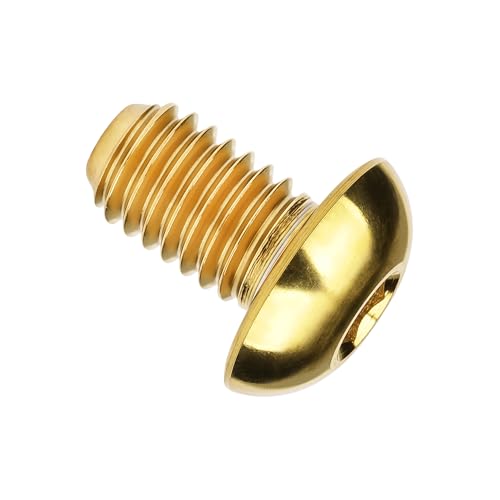 Image of Titanium Bolt M4x6 8 10 12 15 20mm Hex Head Screws for Bicycle Pack of 4 (Gold, M4x6mm)