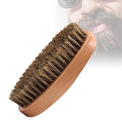Image of Beard Brush for Men Boar Bristle Hair Brush | Wooden Boar Bristle Hair Moustache Comb Beard Brush for Combing Beard Hair Removing Debris Massages Face