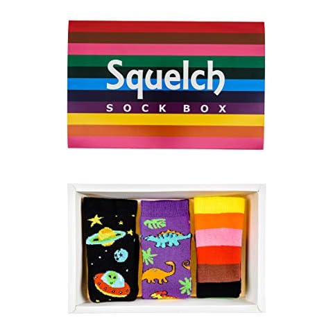 Squelch Childrens Sock Boxes For Welly Boots - Kids Colourful Socks, Wellies and Wellington Rainsocks (New Box 5 (Ages 3-6)) Cover