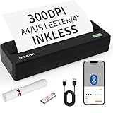 Rongta Inkless Portable Printer for Travel, Wireless Thermal Printer Support 8.5 x 11 inch A4/ US Letter, Bluetooth Compatible with Android/iOS Smartphone for Home Use (Dark Grey)