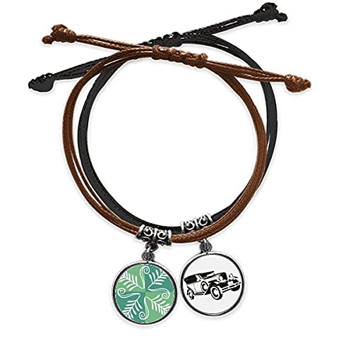 Bracelet Mexique totem ancienne civilisation corde main cuir vert