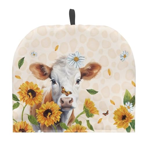 Tutolipy Tea Pot Cosy Insulating Large Tea Pot Cosies for Teapots Kitchen Accessory Home Table Decorative Breakfast Warmer Teapot Cozies Dust Proof Teapot Warmer, Cattle Sunflower