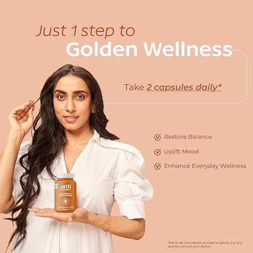Image of Arth Premium Kesar Saffron Beauty Capsules | Skin Glow, Radiance & Mood Support | Beauty & Wellness Supplement | 30 Veg Capsules