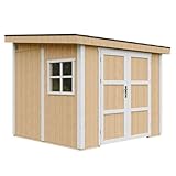 Casa de jardín de Primera Calidad 5,9 m² - H231x248x294 cm - Construcción de Paneles LP Smartside - Sin Suelo ni Pared Lateral - Timbela M938B-HARVEST Honey