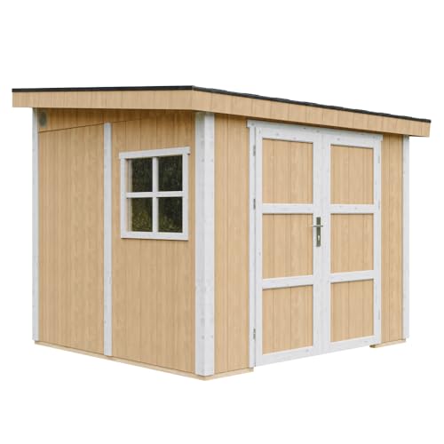 Abri de Jardin Qualité Premium 5 9 m² H231x248x294 cm Sans plancher e paroi latérale M938B HARVEST HONEY Timbela