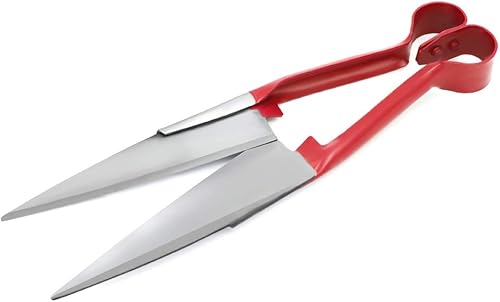 Tijeras de alpaca de cizalla de oveja diseño en forma de R para aseo de animales de pelo grueso grande (rojo)