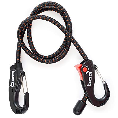 The Great Bungee - Adjustable Bungee Cords with Hooks - Locking Safety Gate - Marine Grade Latex - UV Resistance - Great for Roof Racks, Bikes, Kayaking, Camping, Storage, Boating and Much More (4)