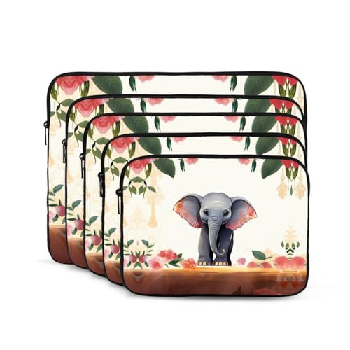 Funda para portátil de 15 pulgadas Kururi con diseño de elefante miniatura 4