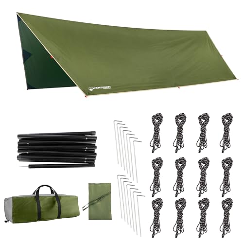 Camping Tarp with Poles - 15x12 Tarp for Camping or