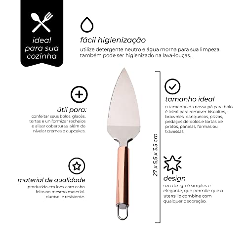 Mimo Style Pá Para Bolo 25cm Feita Inteiramente em Aço Inoxidável. Perfeita Para Servir Pedaços de B