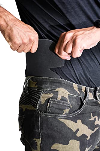NBT Clothing Protective Motorcycle Riding Pants Removable CE Armor (Knee, Hips) Reinforced Stitching in High Impact Zones (28/Camo)