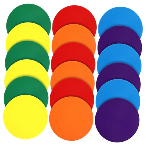 GOOHOCHY 18pcs Spot Markers Field Markers Dots for Soccer Training Lightweight Non Slip Color Circles Bright Agility Discs for Sports Drills and Practice Portable Marking Equipment