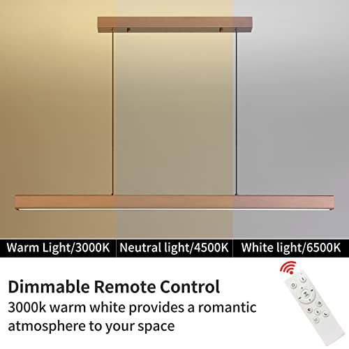 Modern Design Dimmable Desk Linear Pendant Light, Led Pendant Light For Kitchen Island Dining Table Office, Height Adjustable Living Room Light 39In #TOP1