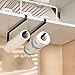 LINFIDITE 2 Pack Paper Towel Holder Hanger Kitchen Under Cabinet Paper Towel Racks Sliding Wall Mount Paper Rolls Rack No Drilling Durable Paper Holder for Kitchen Pantry Bathroom Toilet, Black