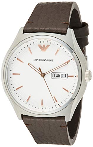 Emporio Armani Men's Zeta AR1999 Silver Leather Quartz Dress Watch