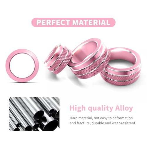 Polodunn for 2020-2025 2026 Toyota Corolla & 2022-2025 2026 Corolla Cross Accessories, 4pcs Aluminum Alloy Knob Cover Trim Set - Rearview Mirror Switch, AC & Push Start (Pink) by Polodunn - Image 8