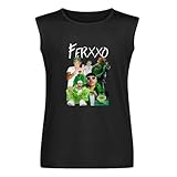 Feid Vintage Retro Shirt, Ferxxo Men's Tank O-Neck Tops 100% Cotton Unisex Vests Sleeveless Black XXXL