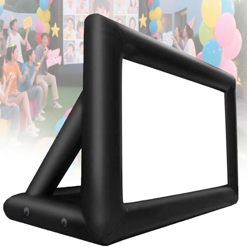 DPLXQPP Pantalla De Proyección Exterior,Inflable - Doble Cara HD con Marco Reforzado,Montaje En 5 Minutos,Resistente a Vientos,Kit Completo,para Fiestas,Bodas Y Autocines 24ft