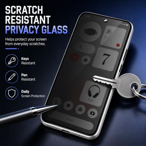 Image of FIRST MART Privacy Tempered Glass for Nothing Phone (4b) With Cable Guard & Installation Kit | Anti-Spy 9H Screen Protector, Edge-to-Edge, Case-Friendly | Black