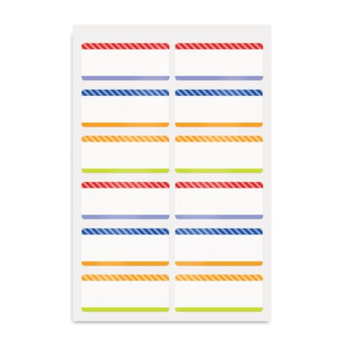 Avery No-Iron Fabric Name Labels, Color Me Happy Preprinted Designs, Handwrite Only, 24 Preprinted Labels (40774)