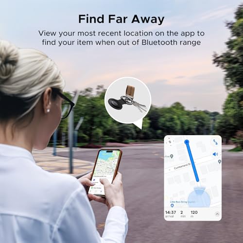 UGREEN FineTrack Mini Compatible with Apple Find My (iOS only), Tracker Tag with 18-Month Replaceable Battery, 80dB Volume, Bluetooth Item Finder for Keys, Wallet, Luggage (Include Tag Holder)