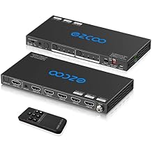 HDMI Matrix ARC 4 In 2 Out 4K HDR EDID 4K7.1/5.1/COPY Switch with SPDIF L/R Audio Extractor - Down-Scale 4K to 1080P,D-o-l-b-y Vision Atmos in Sync,HDMI Switch 4x2 CEC HDCP2.2 4K60 444 IR Remote Ext