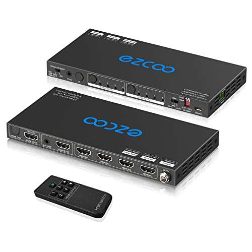 HDMI Matrix ARC 4 In 2 Out 4K HDR EDID 4K7.1/5.1/COPY Switch with SPDIF L/R Audio Extractor - Down-Scale 4K to 1080P,D-o-l-by Vision Atmos in Sync,HDMI Switch 4x2 CEC HDCP2.2 4K60 4:4:4 IR Remote Ext. by ROFAVEZCO - Used condition - CA$123.49