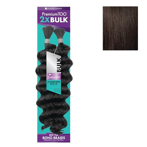 Sensationnel PremiumToo Bulk Weaving-2X Ocean Wave,1pk 18in, 2 DARKBROWN