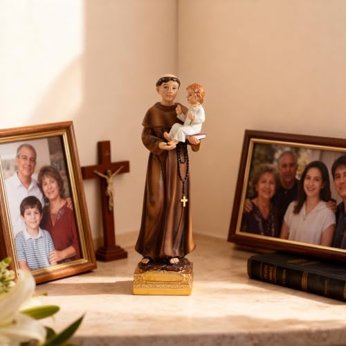 Estatua de San Antonio de Padua de Resina 11.8 pulg miniatura 6