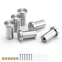 FINELYCR Stainless Steel Hooks, 6pcs Silver Wall Coat Hooks with Screws and Fixings, Bathroom Towel Hooks, Durable Metal Hooks for Bedrooms, Bathrooms, Kitchens and Living Rooms