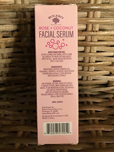 Set BOLERO Rose + Coconut, Whipped Facial Cream, Eye Cream, Facial Serum & Paper Facial Mask/Hydrate all skin types.
