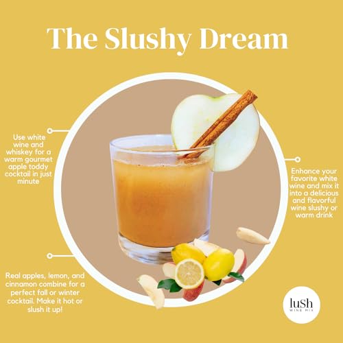 Lush Wine Mix Organic Cocktail Mixers, Drink Mix for 11 Servings of Frozen Wine Slushies, Margaritas, Simple Syrup Cocktails - Hot Apple Toddy - 1 Pack - Thumbnail 4