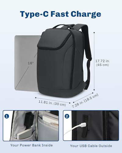 Image of Hynes Eagle 16 Inch Laptop Backpack 25L Business Travel Workday Daypack
