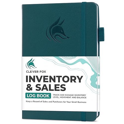 Clever Fox Inventory & Sales Log Book for Small Business – Inventory Ledger Book, Inventory Notebook, Order Tracker Book for Purchases, Sales & Reorders – Undated, Hardcover, A5, Dark Teal